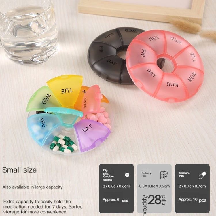 2 PCS Round 7 Days Rainbow Color Portable Pill Box Plastic Seven Grid(Cyan) - free shipping - PMC TechLife - Order now!