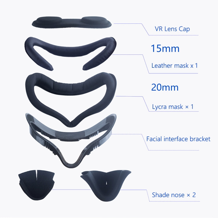 For Oculus Quest 2 VR Headset 6pcs/set Replacement Face Eye Pad Cushion(Black) - by PMC TechLife | Online Shopping South Africa | PMC TechLife