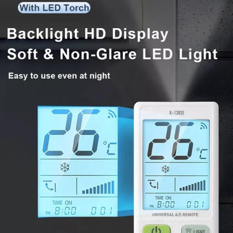 CHUNGHOP K-1302E Night Light Large Screen Battery Universal Air Conditioner Remote Control - free shipping - PMC TechLife - Order now!