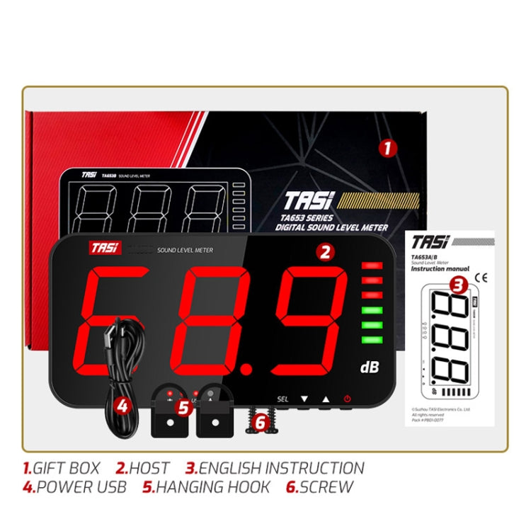 TASI TA653A Large Screen Wall-Mounted Noise Meter Decibel Detector - free shipping - PMC TechLife - Order now!