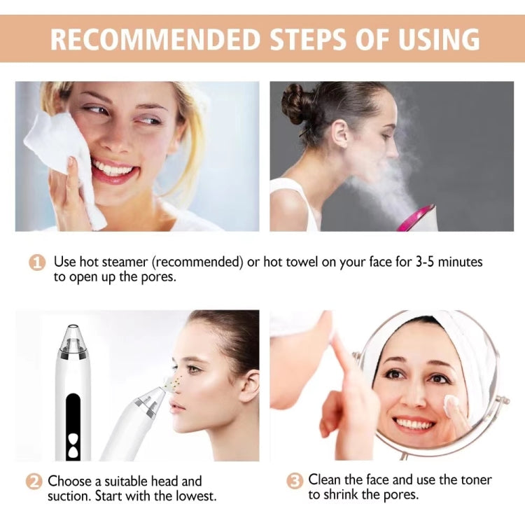 Blackhead Remover Vacuum Pore Cleaner Facial Deep Cleaning Beauty Tools(White) - Cleanser by PMC TechLife | Online Shopping South Africa | PMC TechLife