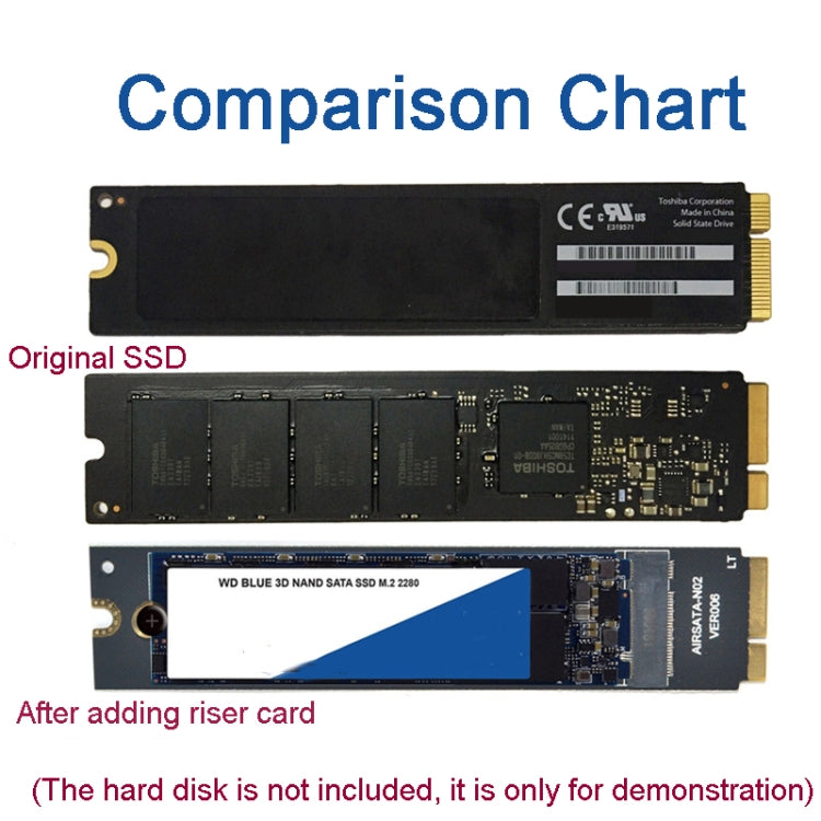 M.2 NGFF SATA To MAC SSD Adapter Riser Card For MacBook Air 2012 A1465 A1466 Long Type - SSD Related Parts by PMC TechLife | Online Shopping South Africa | PMC TechLife