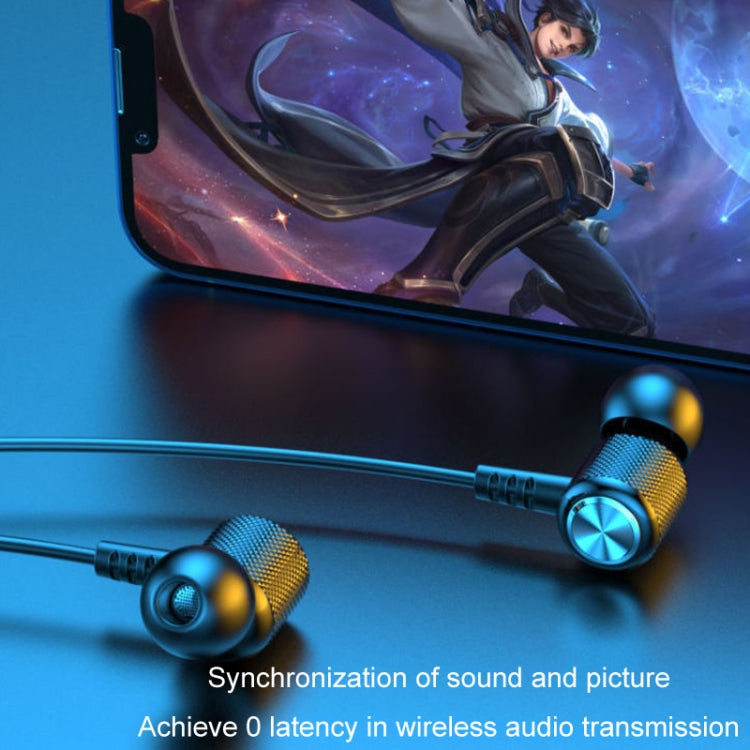 Wireless Hanging Neck Long Battery Life Sports Binaural Bluetooth Headset(Blue OPP Bag) - Neck-mounted Earphone by PMC TechLife | Online Shopping South Africa | PMC TechLife