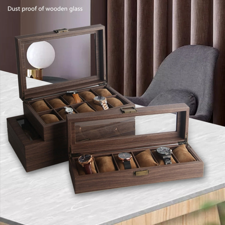 Wood Grain Leather Watch Display Box Watch Storage Case Jewelry Box, Style: 2 Digit Long - Watch Storages by PMC TechLife | Online Shopping South Africa | PMC TechLife
