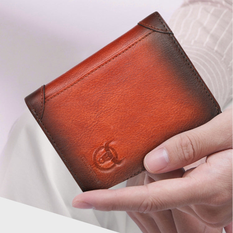 Bull Captain Men Wallet First-layer Cowhide Coin Clip RFID Retro Vertical ID Holder(Brown) - Antimagnetic RFID Package by Bull Captain | Online Shopping South Africa | PMC TechLife | Buy Now Pay Later Mobicred