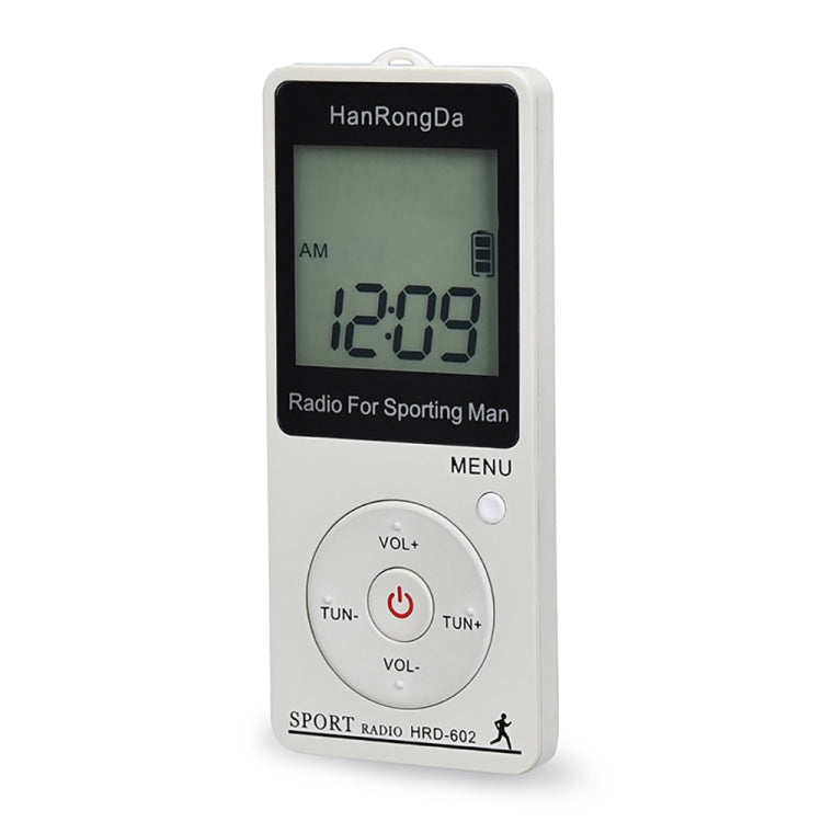 HRD-602 Digital Display FM AM Mini Sports Radio with Step Counting Function (White) - Radio Player by PMC Jewellery | Online Shopping South Africa | PMC Jewellery | Buy Now Pay Later Mobicred