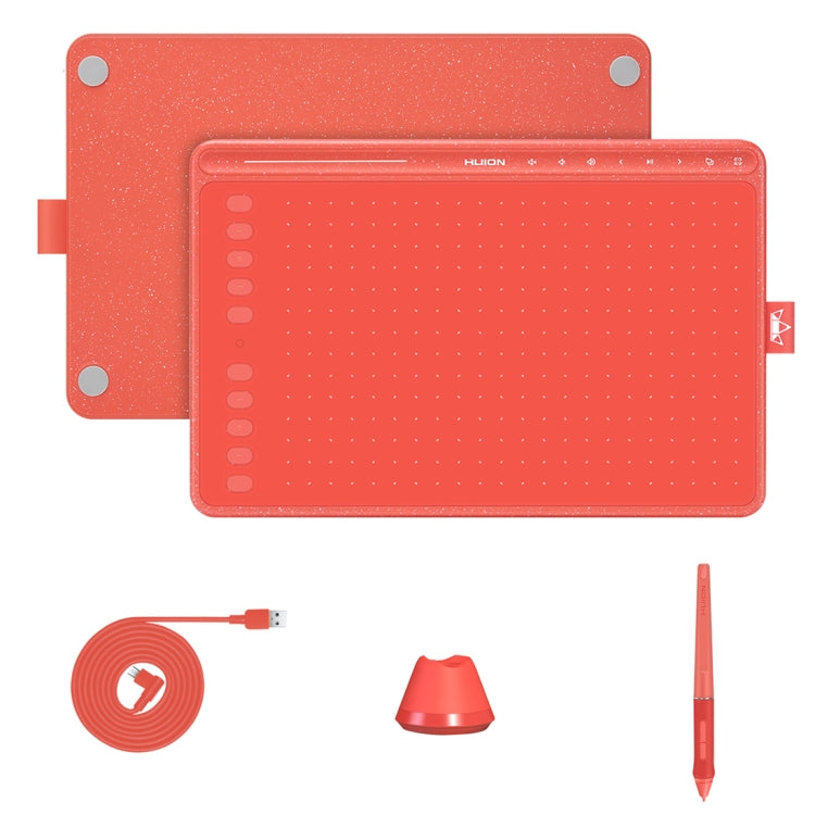 HUION HS611 5080 LPI Touch Strip Art Drawing Tablet for Fun, with Battery-free Pen & Pen Holder (Red) - free shipping - PMC TechLife - Order now!