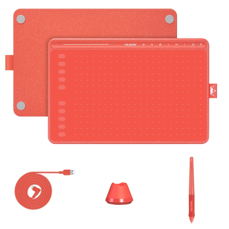 HUION HS611 5080 LPI Touch Strip Art Drawing Tablet for Fun, with Battery-free Pen & Pen Holder (Red) - free shipping - PMC TechLife - Order now!