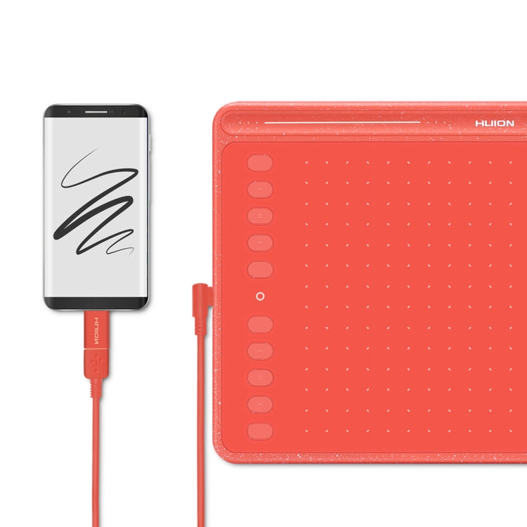 HUION HS611 5080 LPI Touch Strip Art Drawing Tablet for Fun, with Battery-free Pen & Pen Holder (Red) - free shipping - PMC TechLife - Order now!