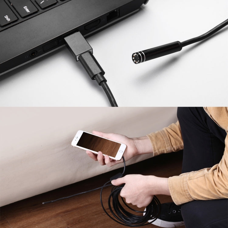 AN97 USB-C / Type-C Endoscope Waterproof IP67 Tube Inspection Camera with 8 LED & USB Adapter, Length: 10m, Lens Diameter: 7mm -  by PMC Jewellery | Online Shopping South Africa | PMC Jewellery | Buy Now Pay Later Mobicred