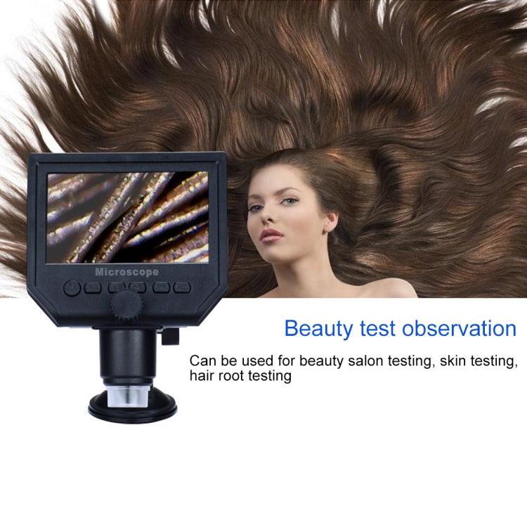 G600 600X 3.6MP 4.3 inch HD LCD Display USB Charging Portable Digital Microscope with LED Light, Support Micro SD Card(64GB Max), US Plug, AC 100-240V - free shipping - PMC TechLife - Order now!