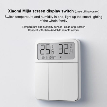 Original Xiaomi Mijia ZNKG03HL 3 Keys Smart Display Screen Lamps Wall Switch, Support Mobile Phone Remote Control - Smart Switch by Xiaomi | Online Shopping South Africa | PMC Jewellery | Buy Now Pay Later Mobicred