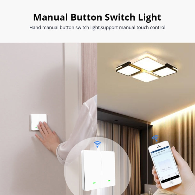 2 Buttons Intelligent Switch Smart Wall Switch (White) - Smart Switch by PMC Jewellery | Online Shopping South Africa | PMC Jewellery | Buy Now Pay Later Mobicred