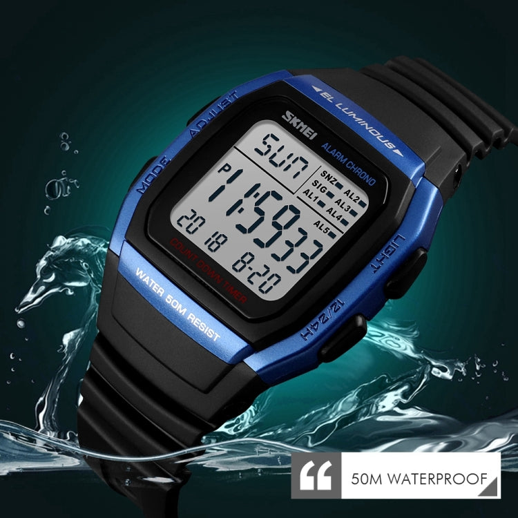 SKMEI 1278 Fashionable Outdoor 50m Waterproof Digital Watch Student Sports Wrist Watch Support 5 Group Alarm Clocks(Rose Gold) - free shipping - PMC TechLife - Order now!