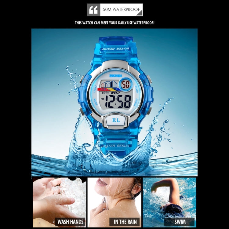 SKMEI 1450 Women Transparent Digital Watch 50m Waterproof Sports Watch with LED Light(Black) - free shipping - PMC TechLife - Order now!