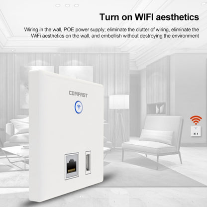 COMFAST CF-E536N 300Mbps Indoor Wall WiFi AP RJ45 & USB Client Wall AP - Wireless Routers by COMFAST | Online Shopping South Africa | PMC Jewellery | Buy Now Pay Later Mobicred