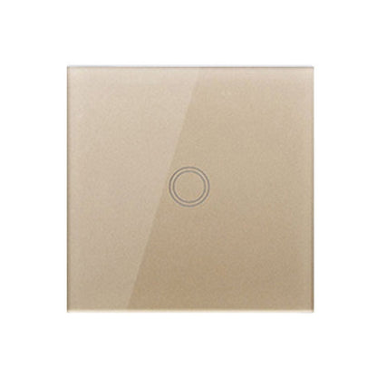 86mm 1 Gang Tempered Glass Panel Wall Switch Smart Home Light Touch Switch with RF433 Remote Controller, AC 110V-240V(Gold) - Smart Switch by PMC Jewellery | Online Shopping South Africa | PMC Jewellery