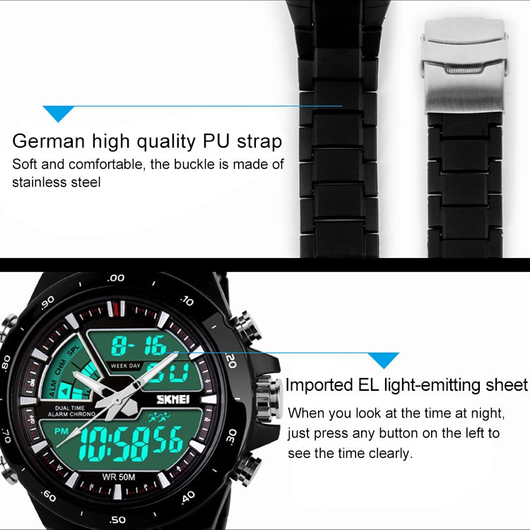 SKMEI 1016 Multifunctional Men Outdoor Sports Noctilucent Waterproof Double Digital Watch (Red + Black) - free shipping - PMC TechLife - Order now!