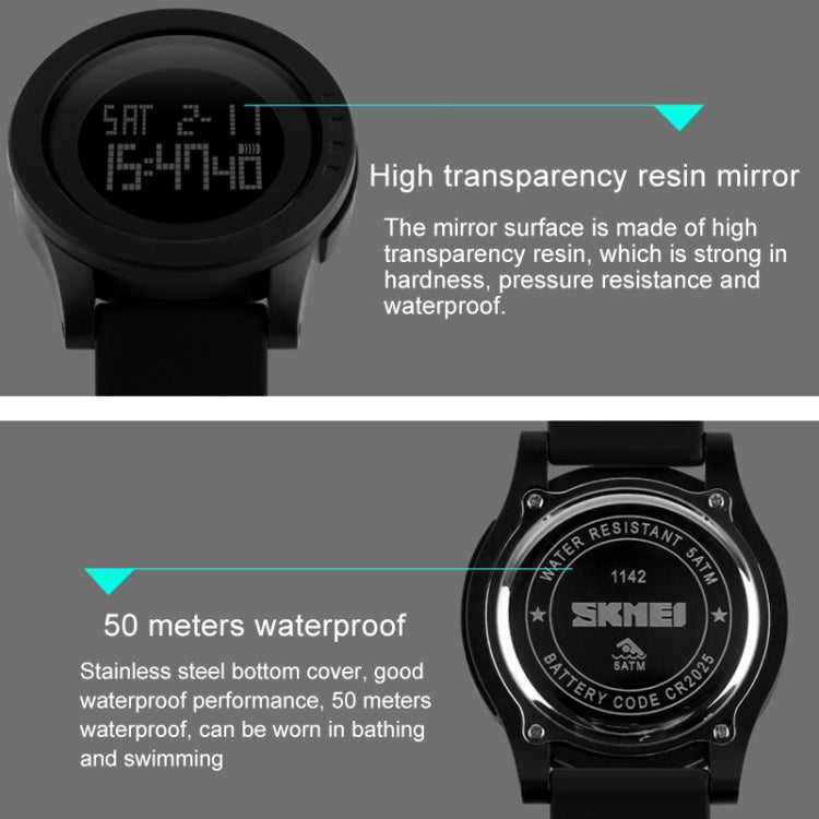 SKMEI 1142 Multifunctional Men Outdoor Sports Noctilucent Waterproof Silica Gel Digital Watch (Purple) - free shipping - PMC TechLife - Order now!