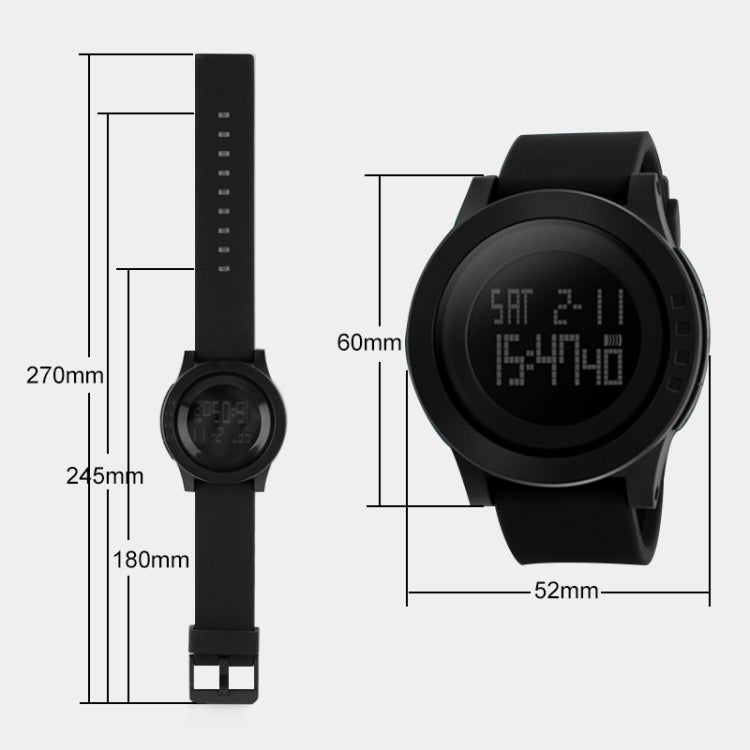 SKMEI 1142 Multifunctional Men Outdoor Sports Noctilucent Waterproof Silica Gel Digital Watch (Red) - free shipping - PMC TechLife - Order now!