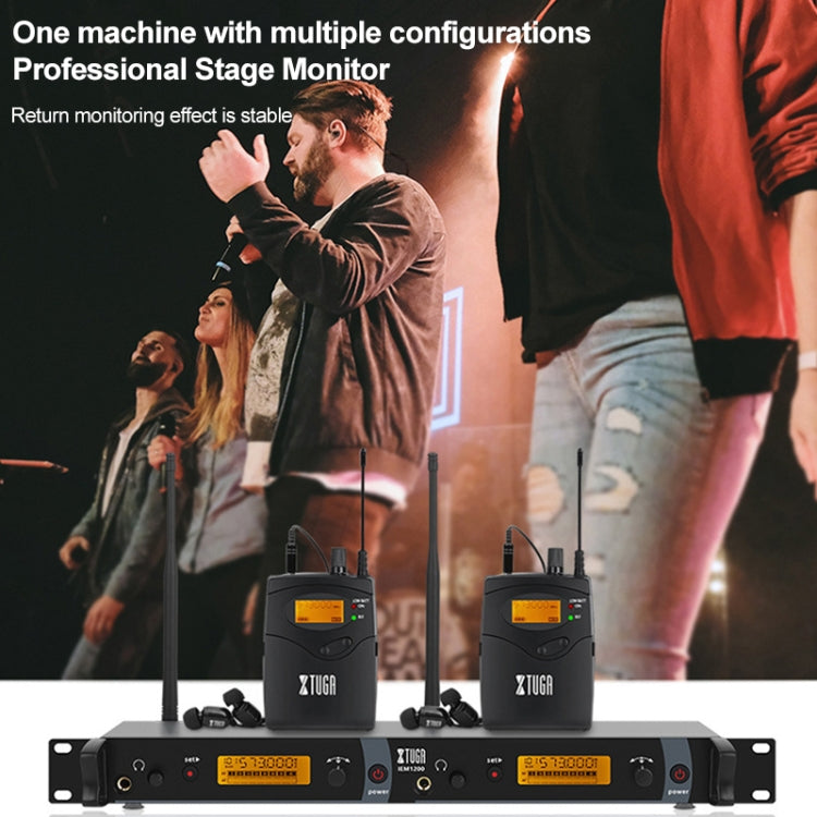 XTUGA IEM1200 Wireless Transmitter 4 Bodypack Stage Singer In-Ear Monitor System(EU Plug) - Microphone by XTUGA | Online Shopping South Africa | PMC Jewellery