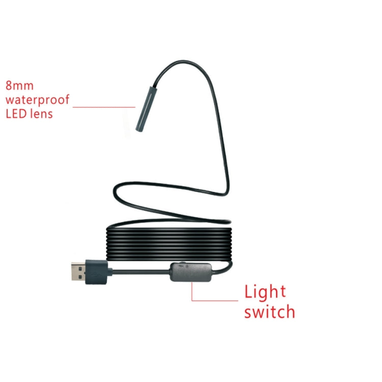 YPC110 8mm 2.0MP HD Camera WiFi Endoscope Snake Tube Inspection Camera with 8 LED, Waterproof IP68, Lens Diameter: 8mm, Length: 2m, Soft Line -  by PMC TechLife | Online Shopping South Africa | PMC TechLife | Buy Now Pay Later Mobicred