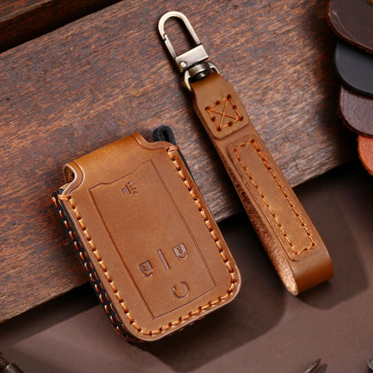 For Chevrolet GMC / Colorad 4-button C159 Car Key Leather Protective Case(Brown) - Car Key Cases by PMC Jewellery | Online Shopping South Africa | PMC Jewellery | Buy Now Pay Later Mobicred