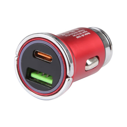 AR-CA08 12W 2A USB-C / Type-C + USB Ports Car Charger (Red) - Car Charger by PMC Jewellery | Online Shopping South Africa | PMC Jewellery | Buy Now Pay Later Mobicred