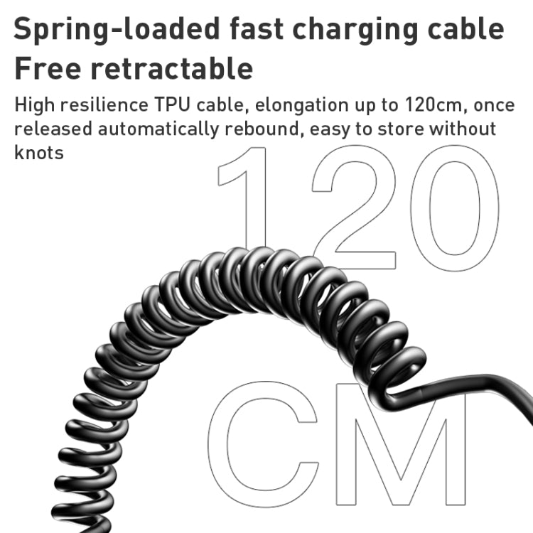 Yesido Y58 60W PD + QC3.0 Dual Port Car Fast Charger with USB-C / Type-C + 8 Pin Spring Cable - free shipping - PMC TechLife - Order now!