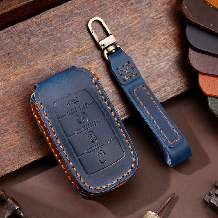 For Dodge Ram 4-button C161 Car Key Leather Protective Case (Blue) - Car Key Cases by PMC Jewellery | Online Shopping South Africa | PMC Jewellery | Buy Now Pay Later Mobicred