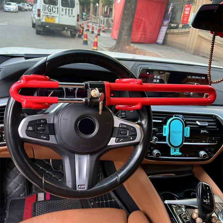 Car Steering Wheel Anti-Theft Lock Retractable Self-Defense Lock (Red) - Steering Wheel Locks by PMC Jewellery | Online Shopping South Africa | PMC Jewellery | Buy Now Pay Later Mobicred