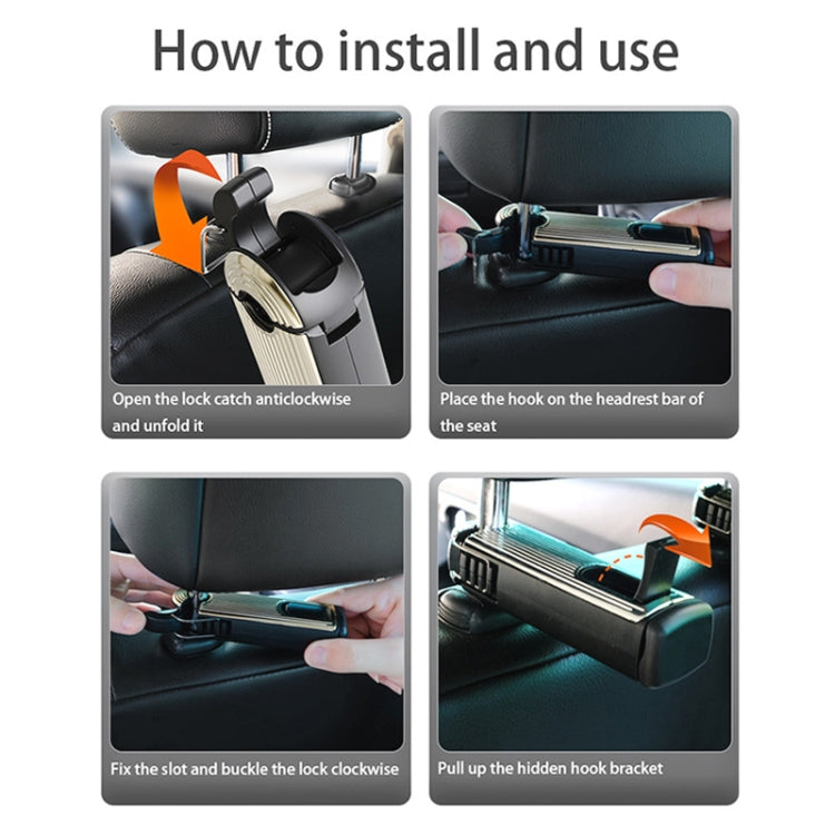 G202 Car Creative Phone Bracket Hook 360 Degree Rotating Telescopic Bracket(Silver) - Car Holders by PMC TechLife | Online Shopping South Africa | PMC TechLife | Buy Now Pay Later Mobicred
