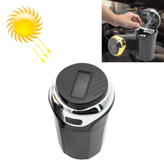 N12B Car Creative Ashtray Solar Power With Light And Cover Car Supplies (Silver) - Ashtrays by PMC Jewellery | Online Shopping South Africa | PMC Jewellery | Buy Now Pay Later Mobicred