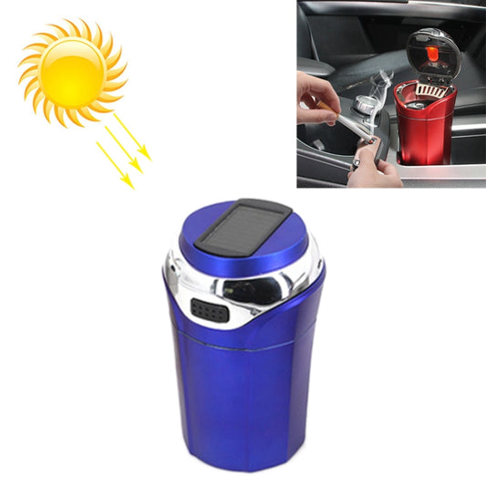 N12E Car Creative Ashtray Solar Power With Light And Cover With Cigarette Liighter (Blue) - Ashtrays by PMC Jewellery | Online Shopping South Africa | PMC Jewellery | Buy Now Pay Later Mobicred