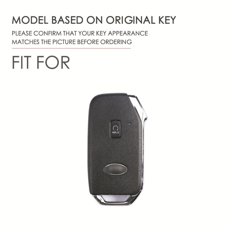 For Kia Sorento / Seltos 2021 / K5 Hallmo Car Cowhide Leather Key Protective Cover Key Case(Blue) - Car Key Cases by Hallmo | Online Shopping South Africa | PMC Jewellery | Buy Now Pay Later Mobicred