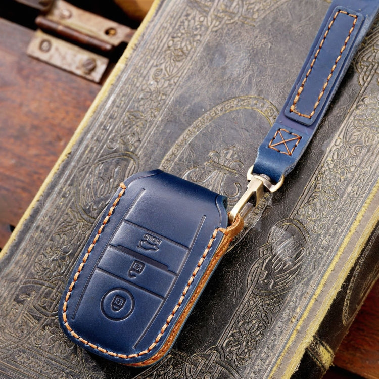 For Kia Sportage R / K5 / K4 / K2 / KX3 Hallmo A Style Car Cowhide Leather Key Protective Cover Key Case(Blue) - free shipping - PMC TechLife - Order now!