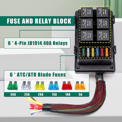 24V 4 Pin Car 6 Slots IP66 Waterproof Relay Fuse Box with Cable - Fuse by PMC Jewellery | Online Shopping South Africa | PMC Jewellery | Buy Now Pay Later Mobicred