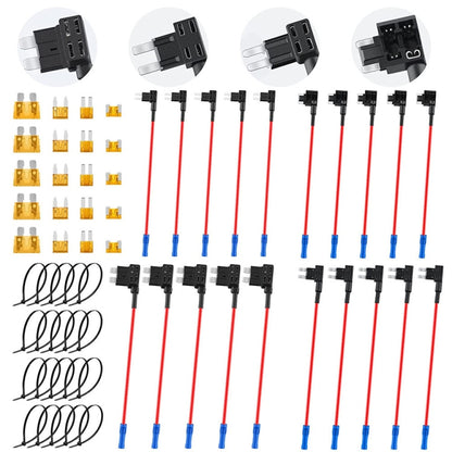 20 in 1 Car Blade Fuse Holder Kits with Cable - Fuse by PMC Jewellery | Online Shopping South Africa | PMC Jewellery | Buy Now Pay Later Mobicred