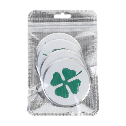 4 in 1 Car Four Leaf Clover Pattern Wheel Hub Decorative Sticker, Diameter: 5.8cm - Decorative Sticker by PMC Jewellery | Online Shopping South Africa | PMC Jewellery