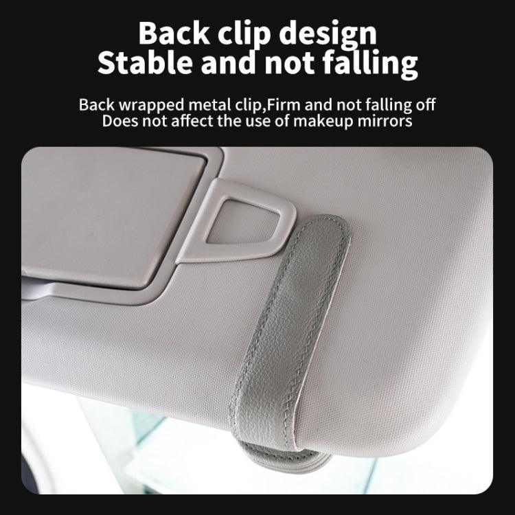 Car Sun Visor Glasses Clip Multi-functional Card Storage Bracket (Beige) - Sunglasses & Glasses Clips by PMC TechLife | Online Shopping South Africa | PMC TechLife | Buy Now Pay Later Mobicred