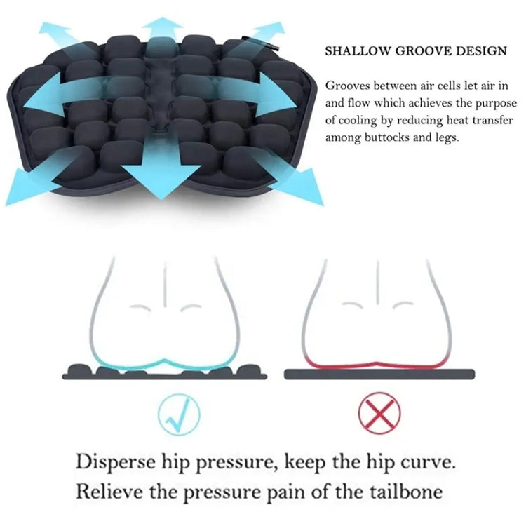 IN-SC003 Car Office Inflatable Airbag Seat Cushion, Style: Electric Water Inflatable Dual-Use (Black) - Seat Accessories by PMC TechLife | Online Shopping South Africa | PMC TechLife | Buy Now Pay Later Mobicred
