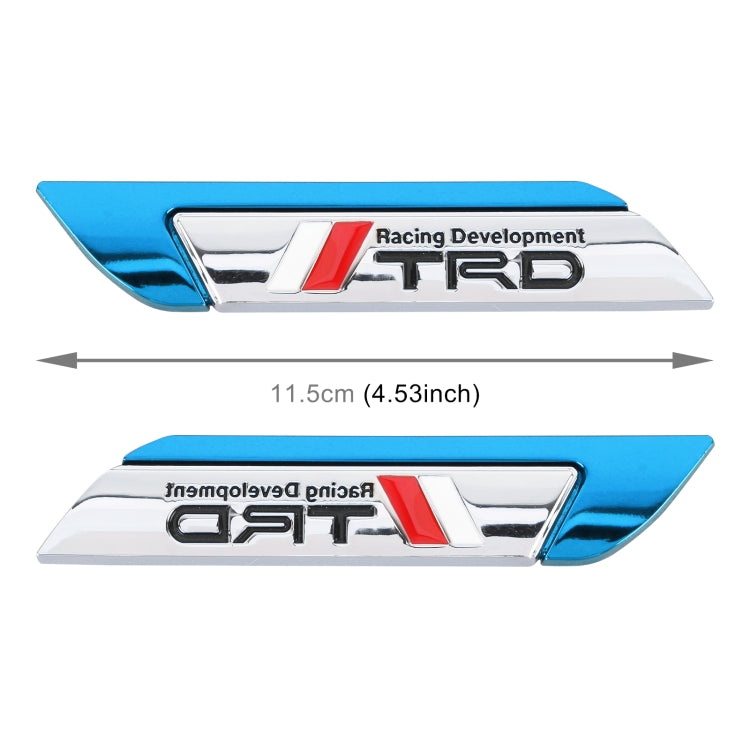 1 Pair Car Racing Development TRD Personalized Aluminum Alloy Decorative Stickers, Size: 11.5 x 2.5 x 0.5cm (Blue) - 3D Metal Sticker by PMC Jewellery | Online Shopping South Africa | PMC Jewellery | Buy Now Pay Later Mobicred