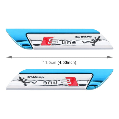 1 Pair Car S Line Personalized Aluminum Alloy Decorative Stickers, Size: 11.5 x 2.5 x 0.5cm (Blue) - 3D Metal Sticker by PMC Jewellery | Online Shopping South Africa | PMC Jewellery | Buy Now Pay Later Mobicred