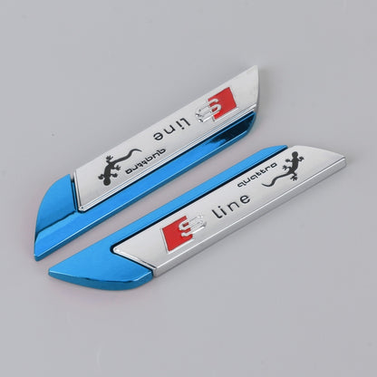 1 Pair Car S Line Personalized Aluminum Alloy Decorative Stickers, Size: 11.5 x 2.5 x 0.5cm (Blue) - 3D Metal Sticker by PMC Jewellery | Online Shopping South Africa | PMC Jewellery | Buy Now Pay Later Mobicred