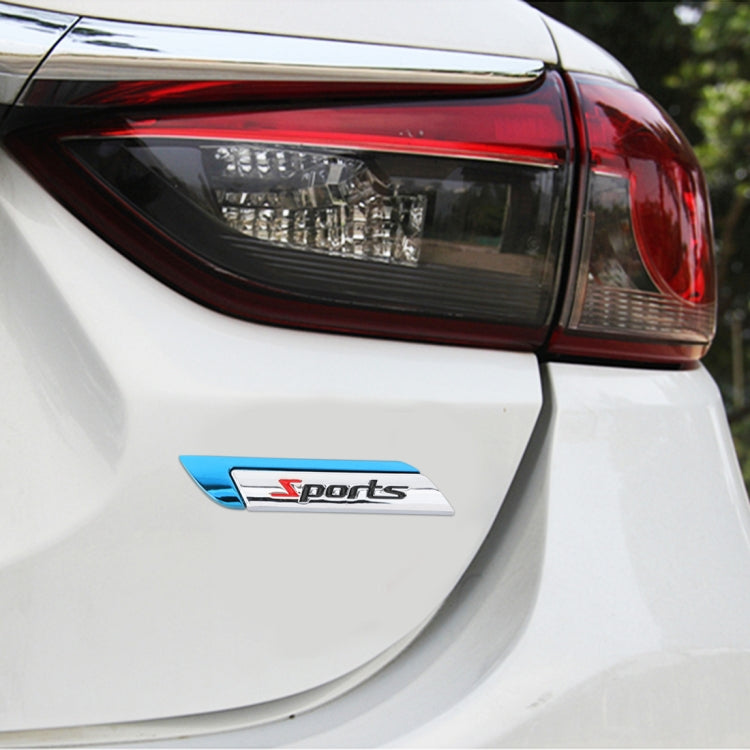 1 Pair Car SPORTS Personalized Aluminum Alloy Decorative Stickers, Size: 11.5 x 2.5 x 0.5cm (Blue) - 3D Metal Sticker by PMC TechLife | Online Shopping South Africa | PMC TechLife | Buy Now Pay Later Mobicred