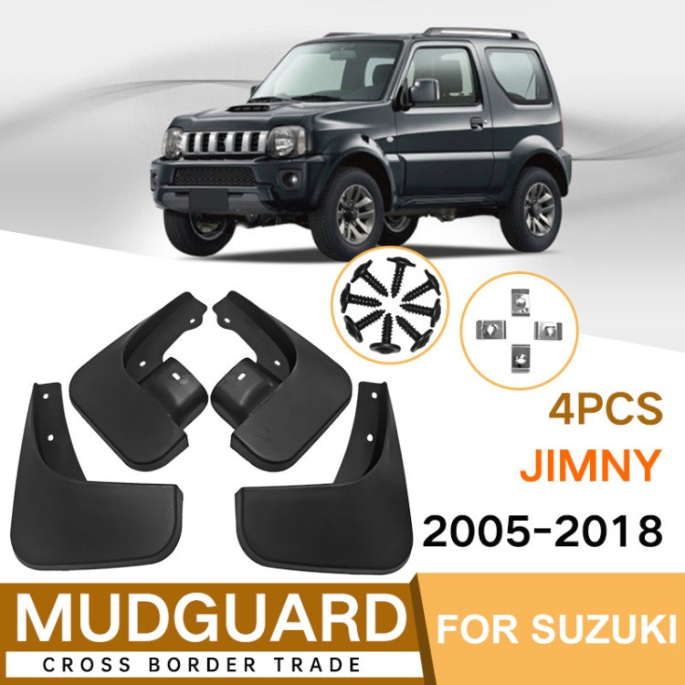 For Suzuki Jimny 2005-2018 4pcs/Set Car Auto Soft Plastic Splash Flaps Fender Guard - Mudguards by PMC Jewellery | Online Shopping South Africa | PMC Jewellery