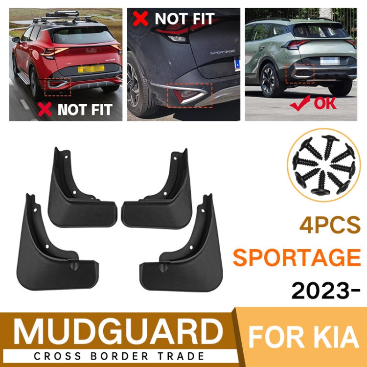 For KIA Sportage 2023 4pcs/Set Car Auto Soft Plastic Splash Flaps Fender Guard - Mudguards by PMC Jewellery | Online Shopping South Africa | PMC Jewellery | Buy Now Pay Later Mobicred