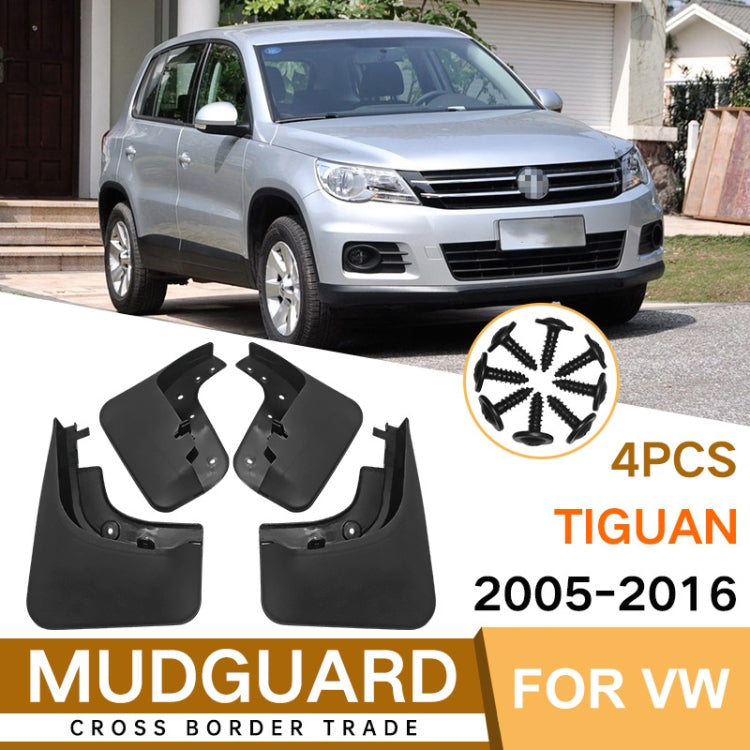 For Volkswagen Tiguan 2005-2016 4pcs/Set Car Auto Soft Plastic Splash Flaps Fender Guard - Mudguards by PMC Jewellery | Online Shopping South Africa | PMC Jewellery