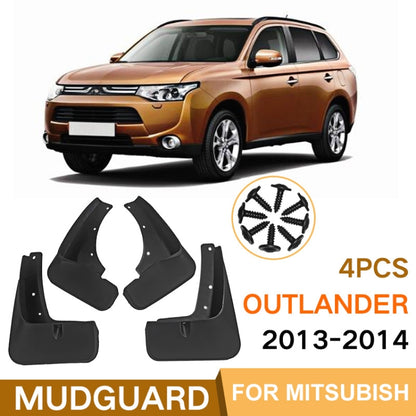 For Mitsubishi Outlander 2013-2014 4pcs/Set Car Auto Soft Plastic Splash Flaps Fender Guard - Mudguards by PMC Jewellery | Online Shopping South Africa | PMC Jewellery | Buy Now Pay Later Mobicred