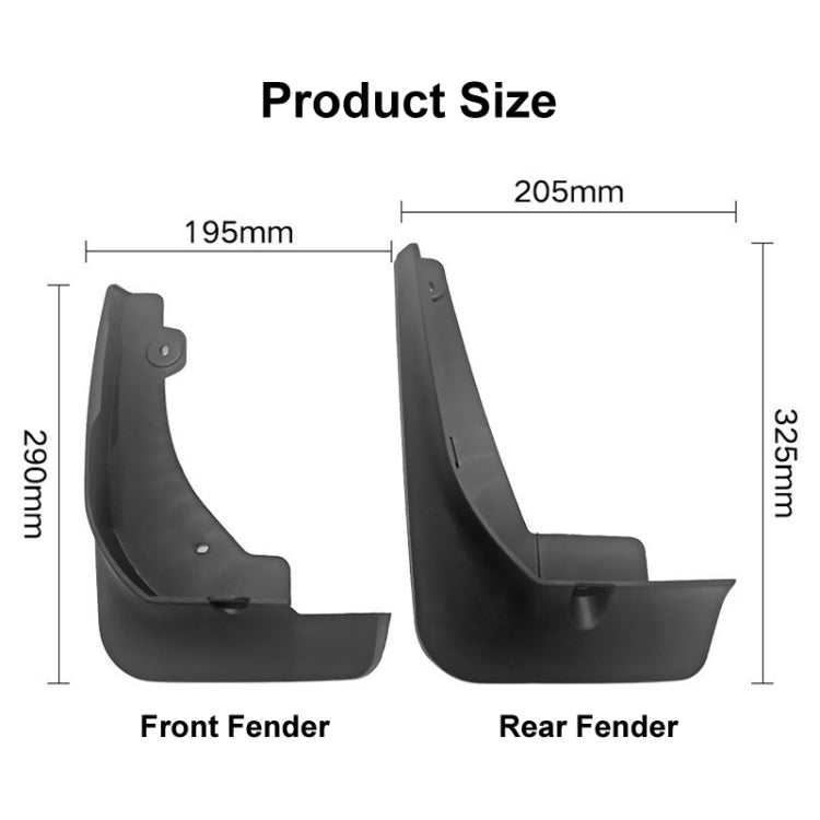 For Toyota Corolla Cross 2020 4pcs/Set Car Auto Soft Plastic Splash Flaps Fender Guard - Mudguards by PMC Jewellery | Online Shopping South Africa | PMC Jewellery | Buy Now Pay Later Mobicred